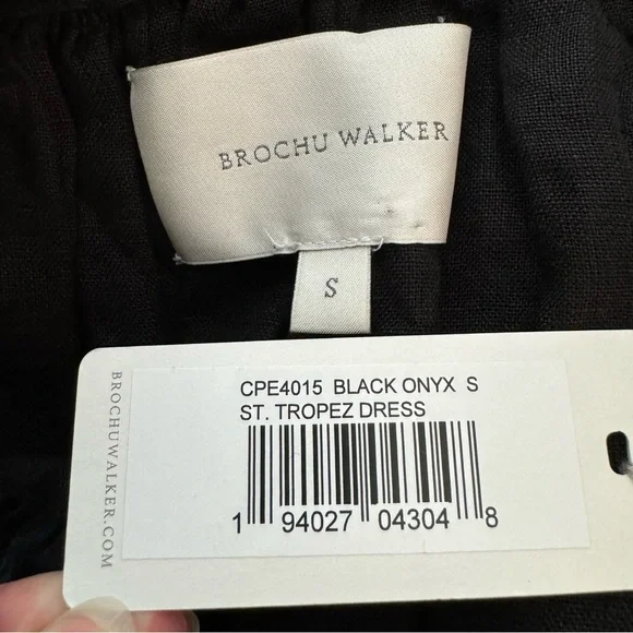 SOLD Brochu Walker St Tropez Dress Small NWT Linen Black Onyx Oversized Mini - Picture 8 of 10